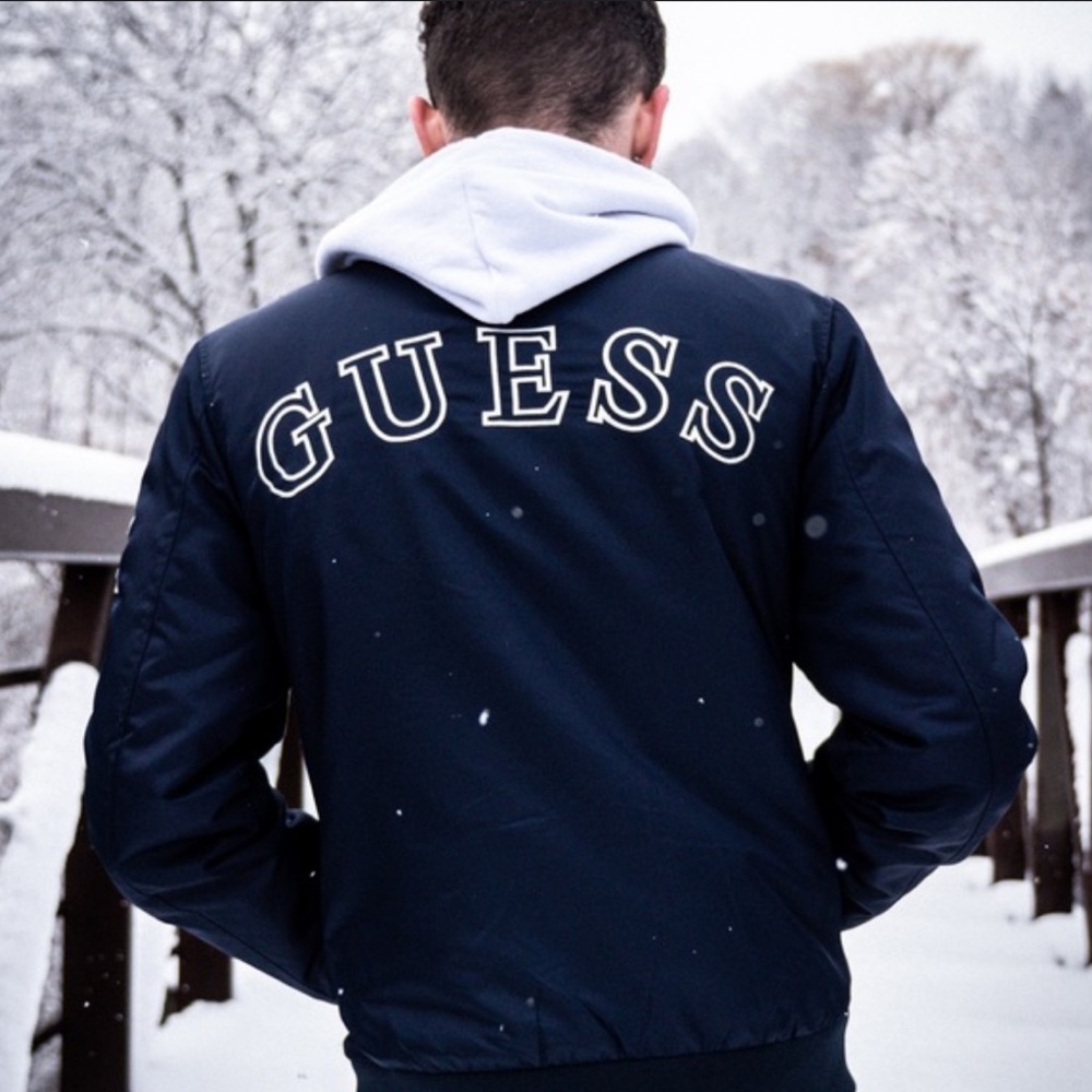 GUESS Navy Blue Varsity Jacket